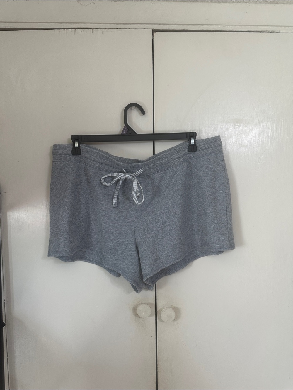 Faded Glory Heather Gray Lounge Sleep Shorts with Drawstring